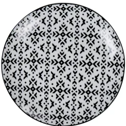 Gifi Assiette à dessert motif berbère noir et blanc