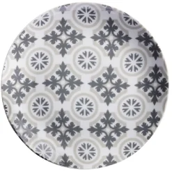 Gifi Assiette à dessert motif carreau de ciment gris Outlet
