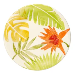 Gifi Assiette à dessert motif feuilles tropicales