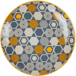 Gifi Assiette à dessert motif hexagones multicolores Clearance