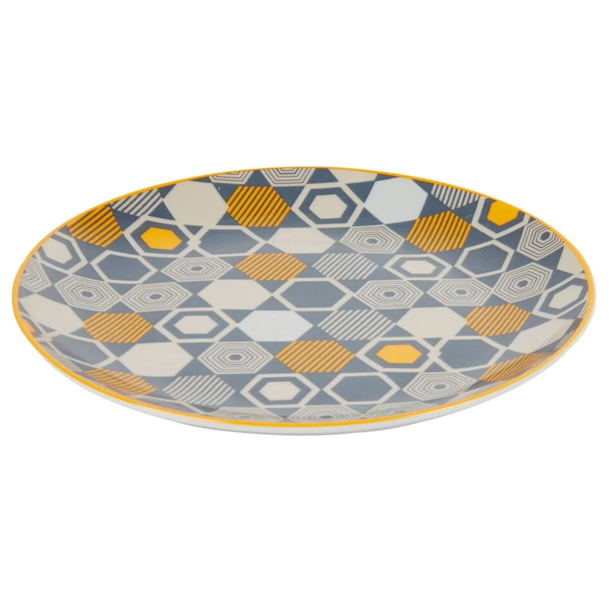 Gifi Assiette à dessert motif hexagones multicolores Clearance