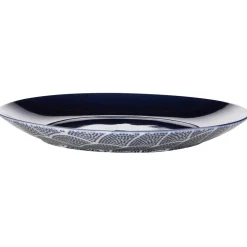 Gifi Assiette à dessert motif vague japonaise bleue et blanche Sale