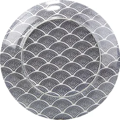 Gifi Assiette à dessert motif vague japonaise bleue et blanche Sale