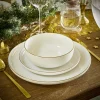 Gifi Assiette à dessert Oslo blanche bord doré Ø19cm Outlet