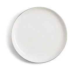 Gifi Assiette à dessert Oslo blanche bord doré Ø19cm Outlet