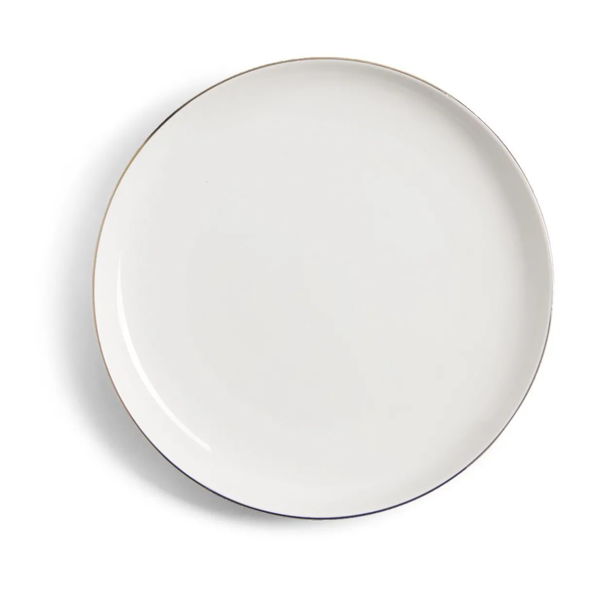 Gifi Assiette à dessert Oslo blanche bord doré Ø19cm Outlet
