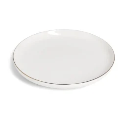 Gifi Assiette à dessert Oslo blanche bord doré Ø19cm Outlet
