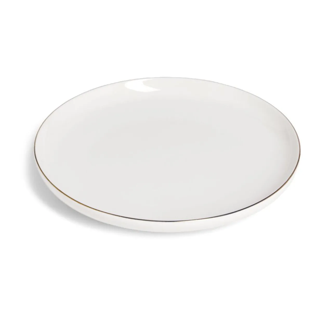 Gifi Assiette à dessert Oslo blanche bord doré Ø19cm Outlet