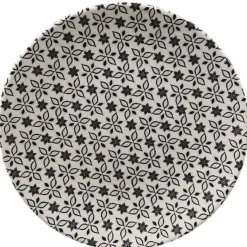 Gifi Assiette à dessert petits motifs noir blanc
