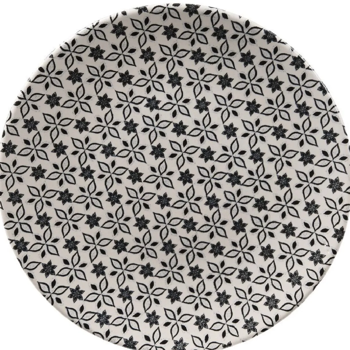 Gifi Assiette à dessert petits motifs noir blanc