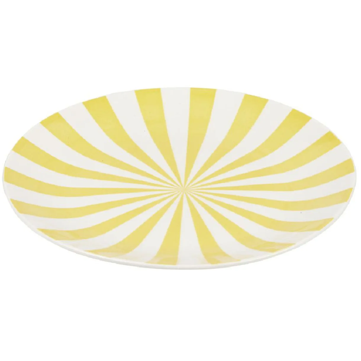 Gifi Assiette à dessert porcelaine rayure bicolore Ø16cm