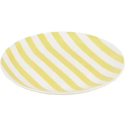 Gifi Assiette à dessert porcelaine rayure bicolore Ø16cm