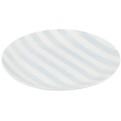 Gifi Assiette à dessert porcelaine rayure bicolore Ø16cm