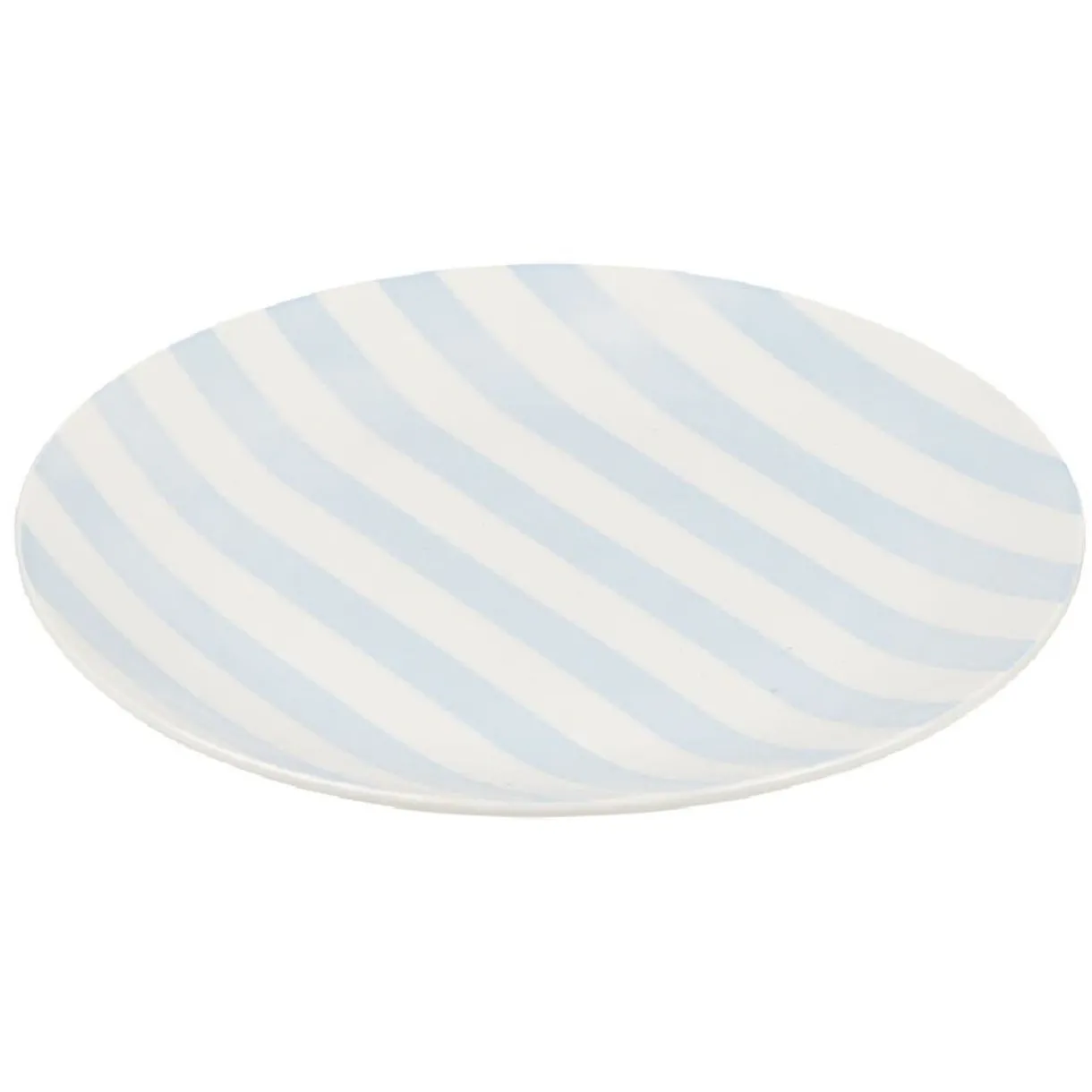 Gifi Assiette à dessert porcelaine rayure bicolore Ø16cm