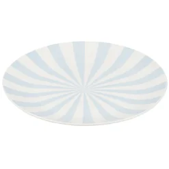 Gifi Assiette à dessert porcelaine rayure bicolore Ø16cm