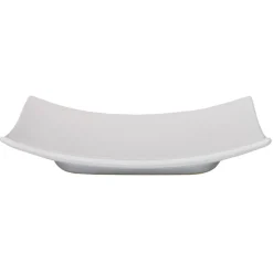 Gifi Assiette à dessert rectangulaire blanche incurvée