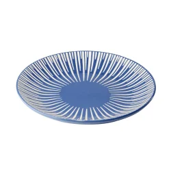 Gifi Assiette à dessert Rio en faïence bleu et blanc Ø19cm