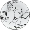 Gifi Assiette à dessert ronde blanche décor tiges feuilles noires