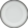Gifi Assiette à dessert ronde blanche bordure gris noir Lizzy