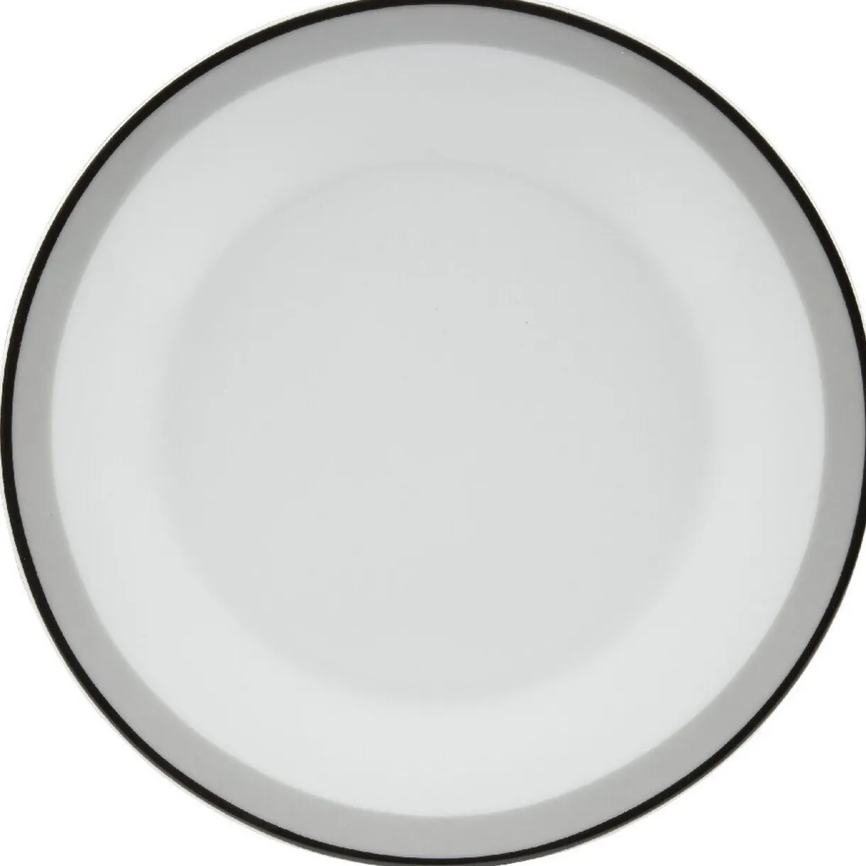 Gifi Assiette à dessert ronde blanche bordure gris noir Lizzy