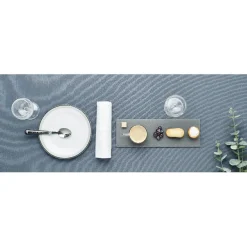 Gifi Assiette à dessert ronde blanche bordure gris noir Lizzy