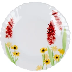 Gifi Assiette à dessert ronde blanche fleur rose Fantine Discount