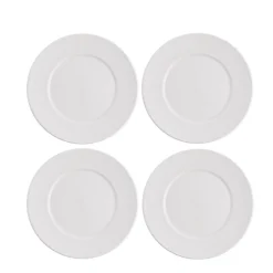 Gifi Assiette à dessert ronde embossée blanche x4