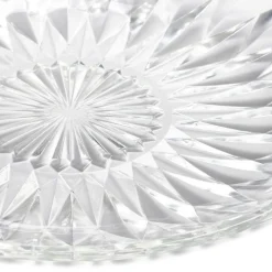 Gifi Assiette à dessert ronde fleur géométrique verre transparent