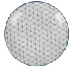 Gifi Assiette à dessert ronde motif géométrique bleu Urban