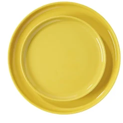 Gifi Assiette à dessert ronde Oslo jaune moutarde