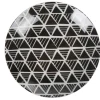 Gifi Assiette à dessert ronde porcelaine zig zag blanc gris