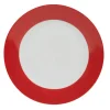 Gifi Assiette à dessert ronde rouge et blanche