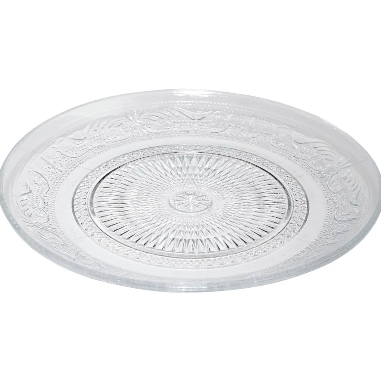 Gifi Assiette à dessert ronde transparente ciselée