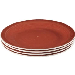 Gifi Assiette à dessert rouge effet spirale x4