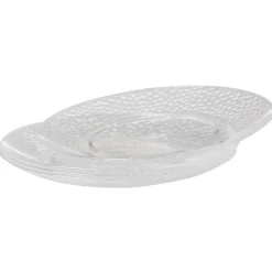 Gifi Assiette à dessert transparente martelé x4