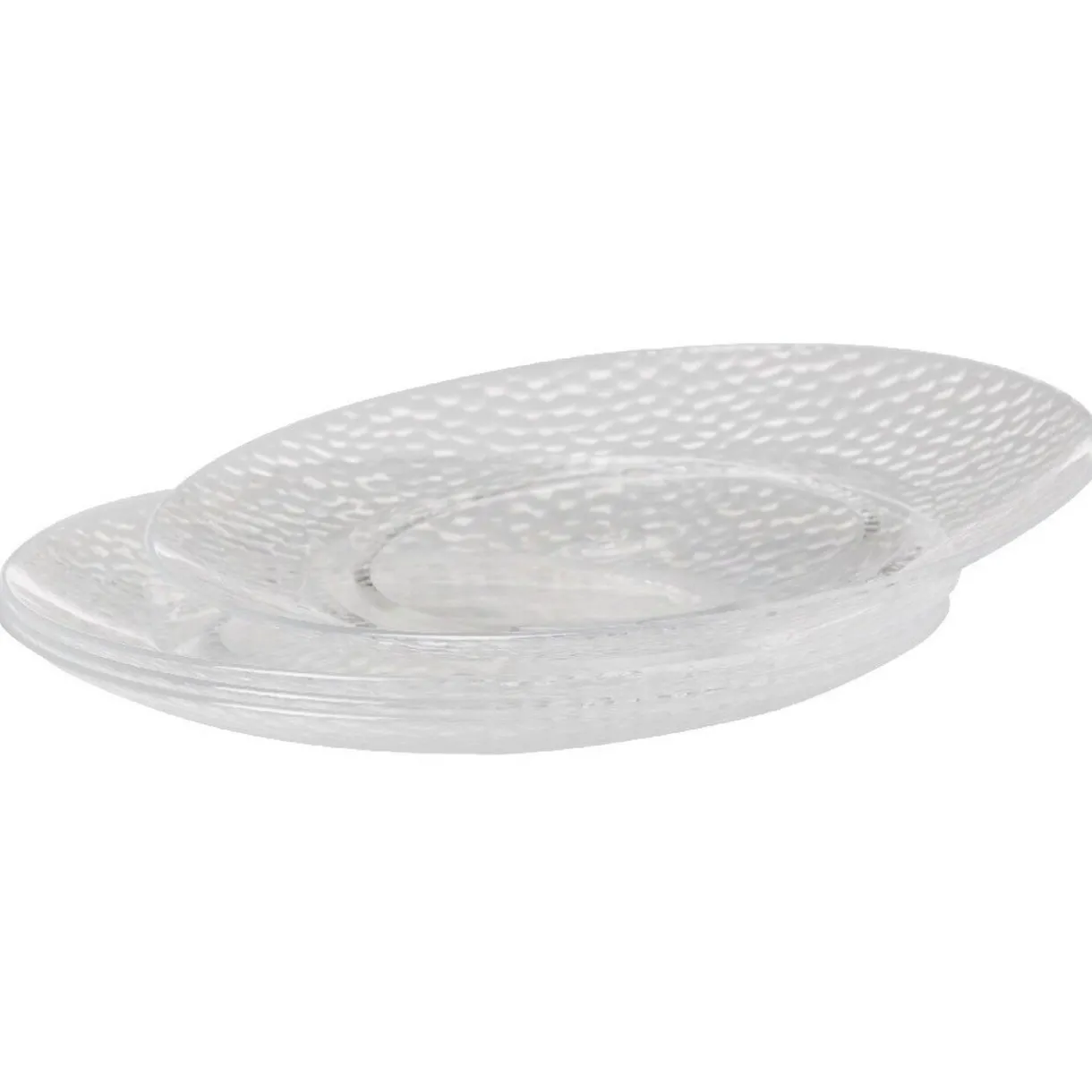 Gifi Assiette à dessert transparente martelé x4