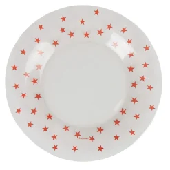 Gifi Assiette à dessert verre Zana givre étoiles rouges Sale