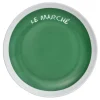 Gifi Assiette à dessert verte contour blanc inscription Le marché