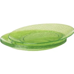 Gifi Assiette à dessert verte martelé x4