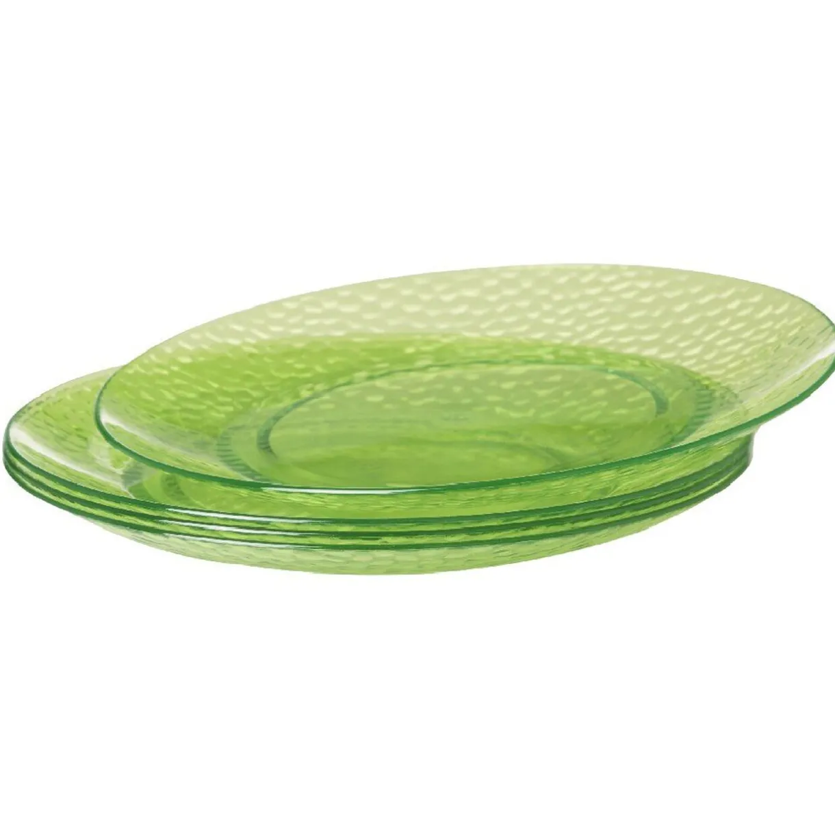 Gifi Assiette à dessert verte martelé x4
