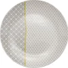 Gifi Assiette à dessert Zanzibar motif géométrique blanc et gris