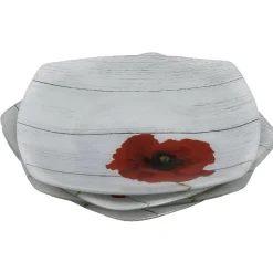 Gifi Assiette carrée plate coquelicot flower x4 Clearance