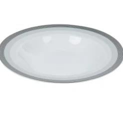 Gifi Assiette creuse blanche et grise Sérénité Rayures Online