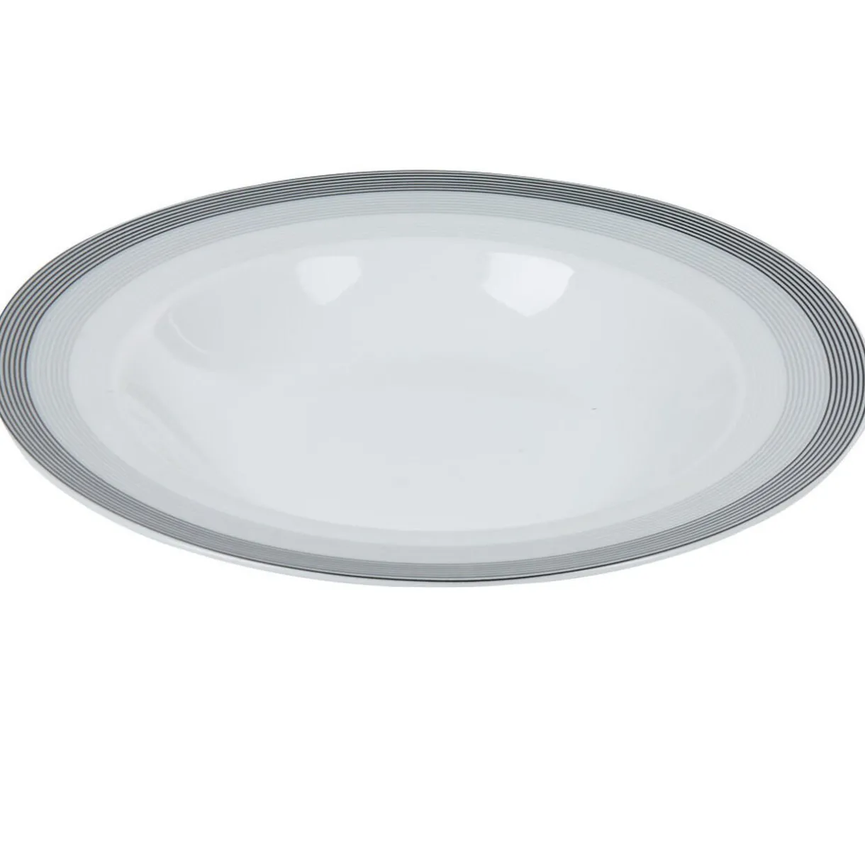 Gifi Assiette creuse blanche et grise Sérénité Rayures Online