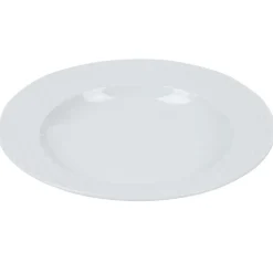 Gifi Assiette creuse blanche ronde aile damassée