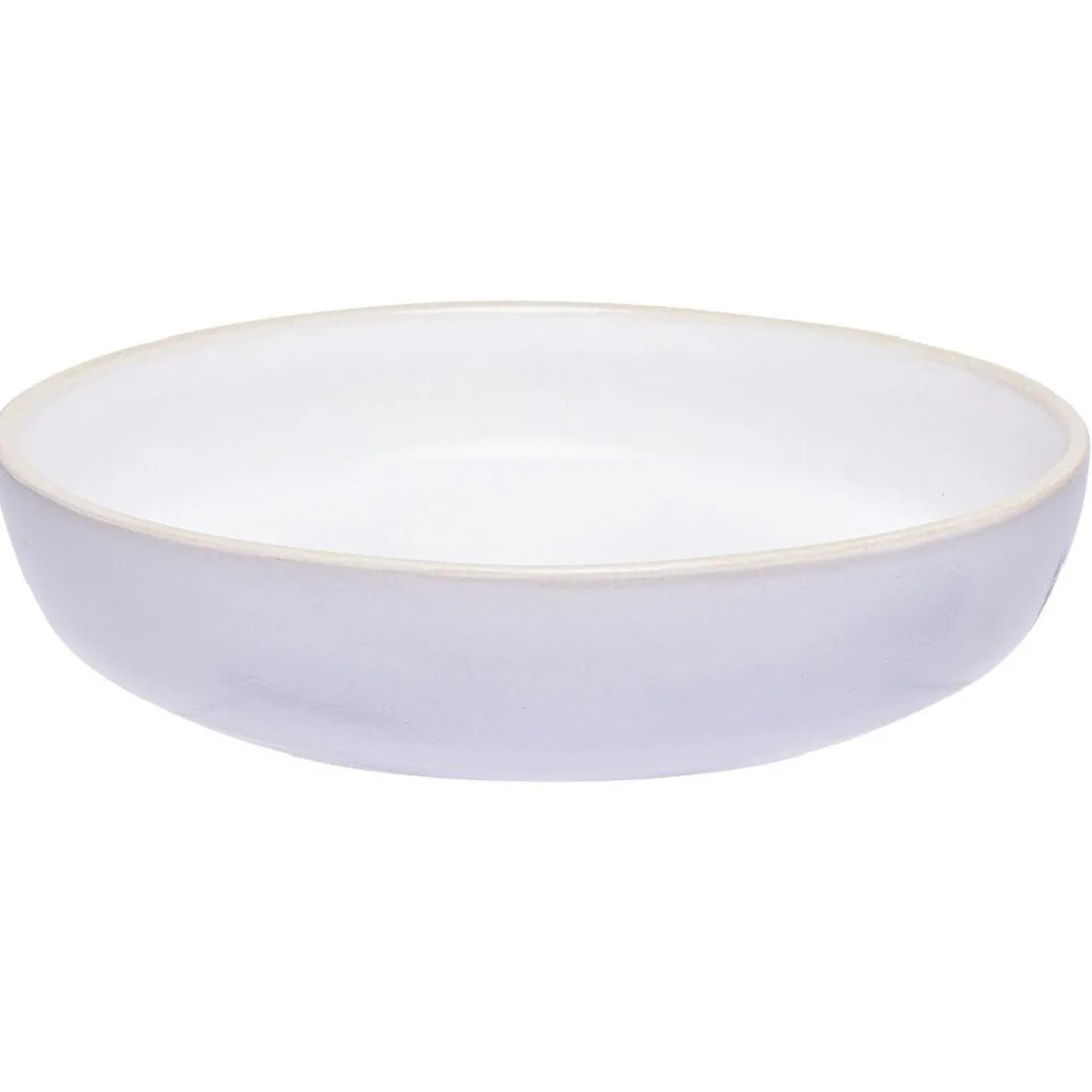 Gifi Assiette creuse en faïence blanc avec liseré crème