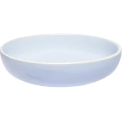Gifi Assiette creuse en faïence bleu turquoise avec liseré crème