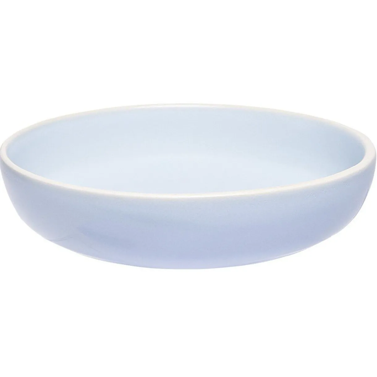 Gifi Assiette creuse en faïence bleu turquoise avec liseré crème