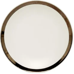 Gifi Assiette creuse en faïence avec liseré doré