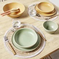 Gifi Assiette creuse en faïence vert Ø20xH4cm New